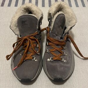 Cozy Gray and Cream Women's Boots